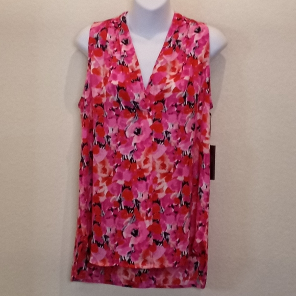 Vince Camuto Floral High Low Sleeveless Tunic - Picture 1 of 15